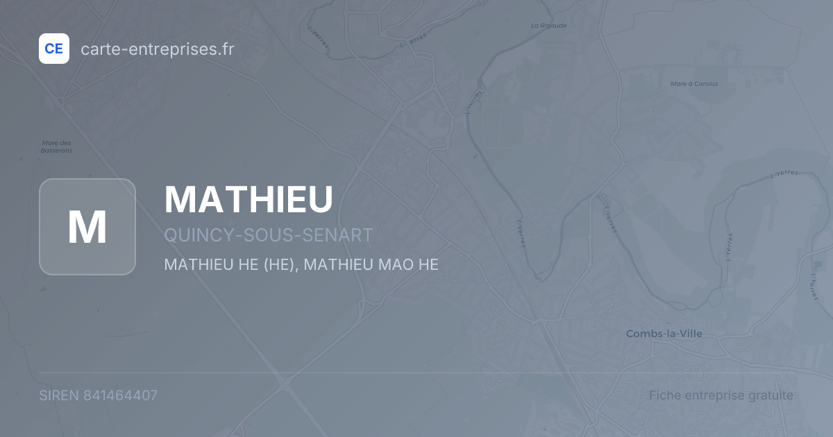 MATHIEU — 841464407 — fiche entreprise
