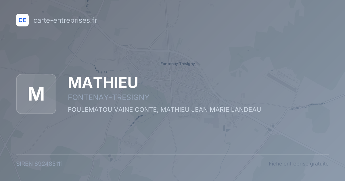 MATHIEU — 892485111 — fiche entreprise