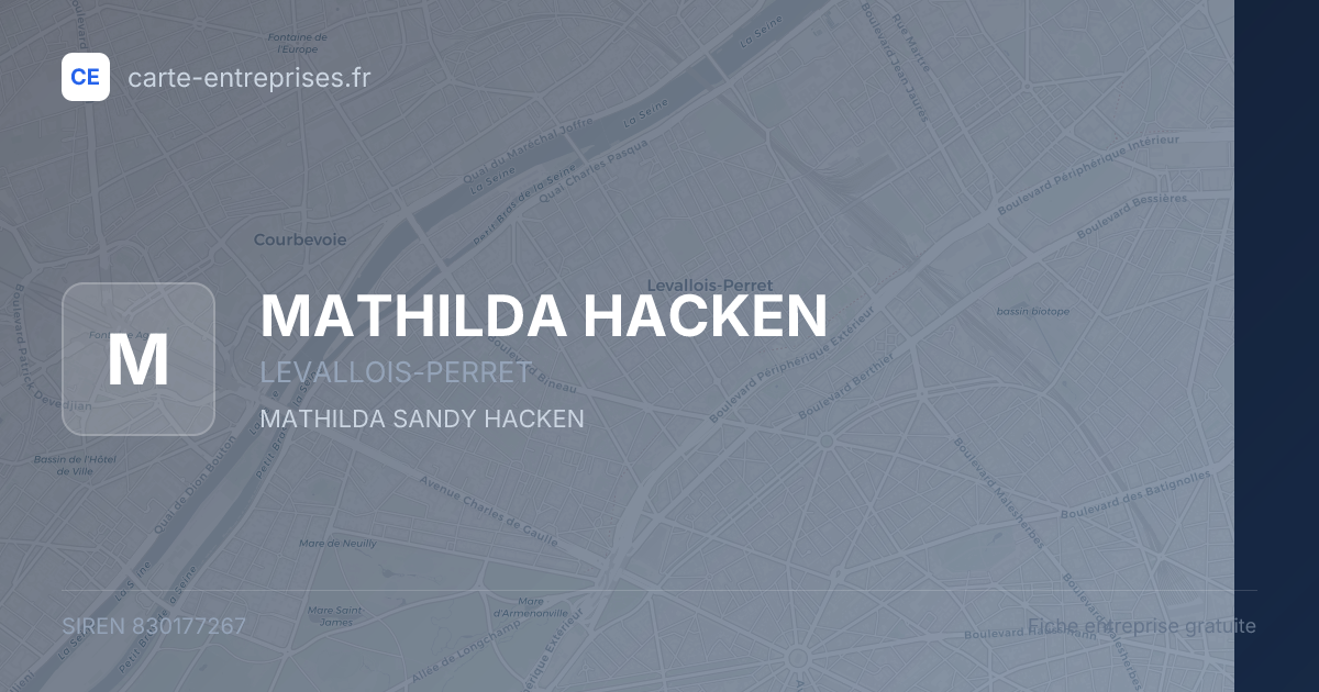 MATHILDA HACKEN — 830177267 — fiche entreprise