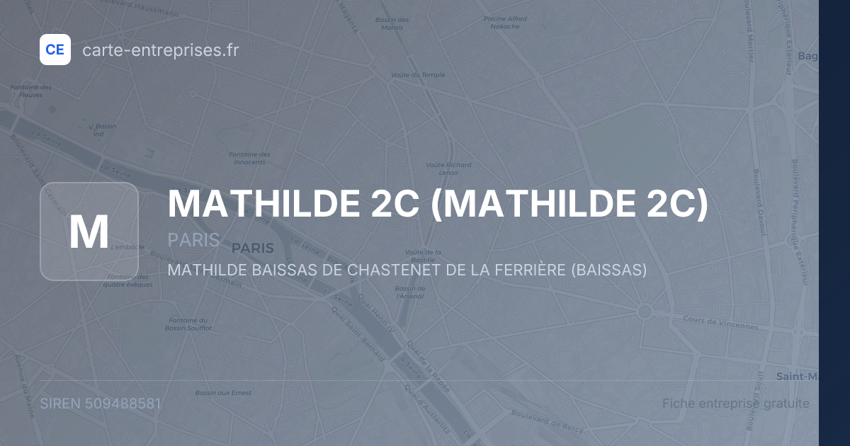 MATHILDE 2C — 509488581 — fiche entreprise
