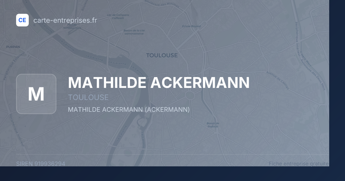 MATHILDE ACKERMANN — 919936294 — fiche entreprise
