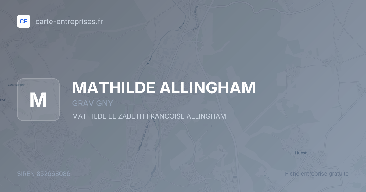 MATHILDE ALLINGHAM — 852668086 — fiche entreprise