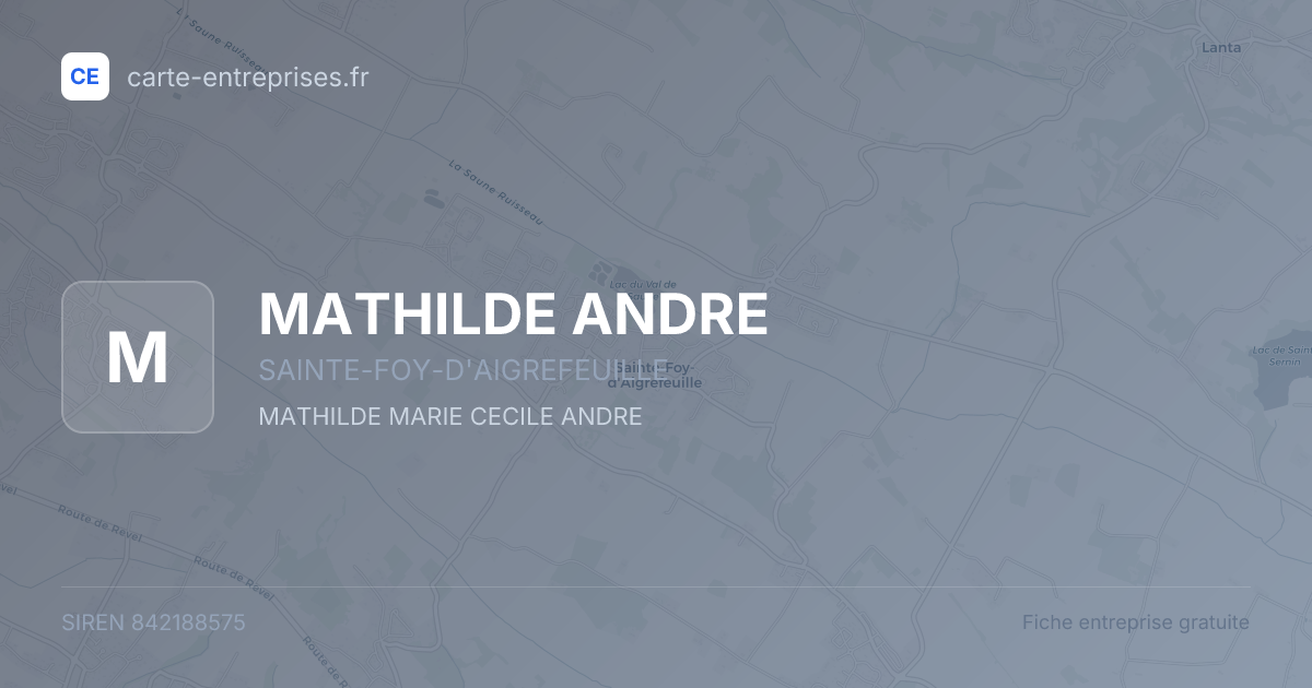 MATHILDE ANDRE — 842188575 — fiche entreprise