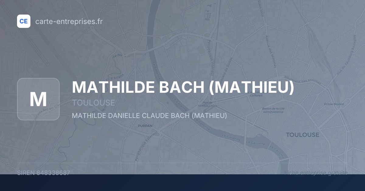MATHILDE BACH (MATHIEU) — 848338687 — fiche entreprise
