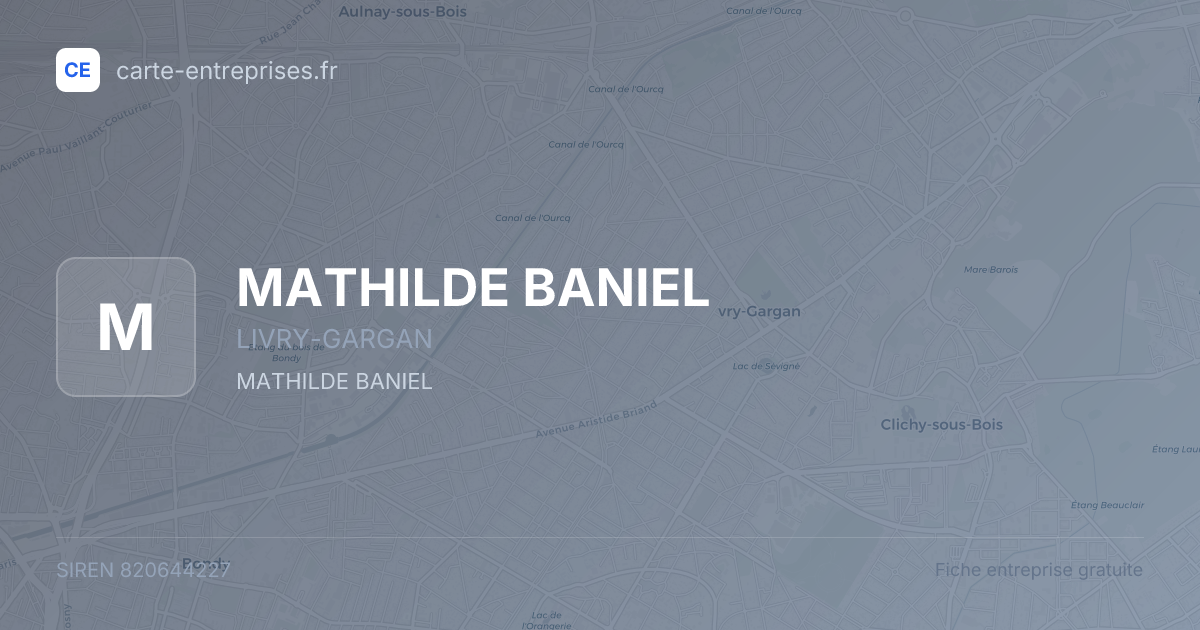 MATHILDE BANIEL — 820644227 — fiche entreprise
