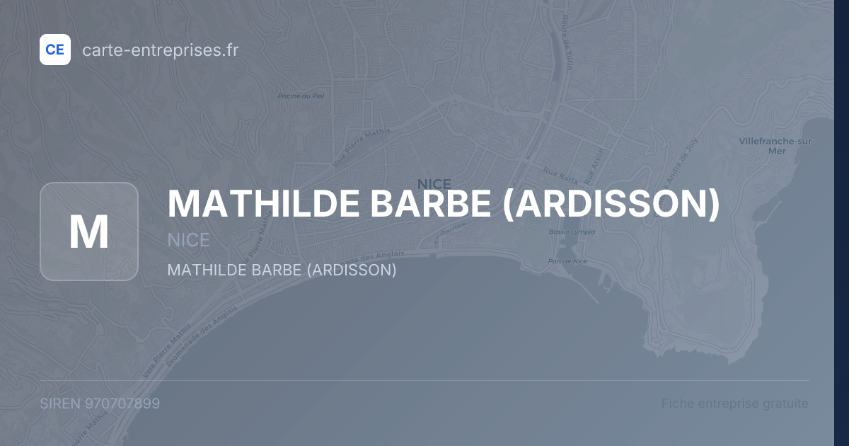 MATHILDE BARBE (ARDISSON) — 970707899 — fiche entreprise