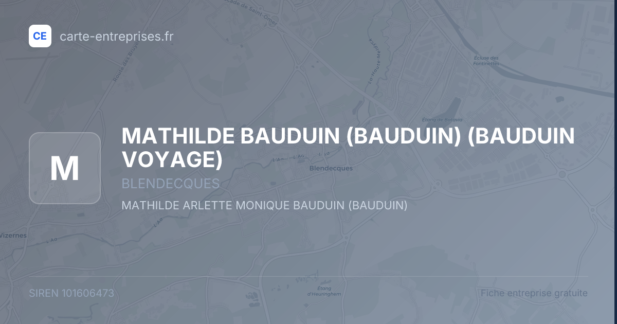 MATHILDE BAUDUIN (BAUDUIN) (BAUDUIN VOYAGE) — 101606473 — fiche entreprise