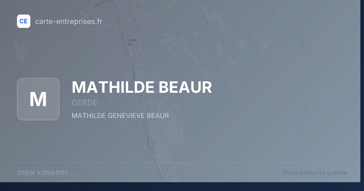 MATHILDE BEAUR — 378964167 — fiche entreprise