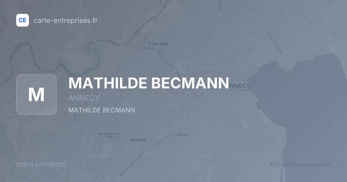 MATHILDE BECMANN — 845130095 — fiche entreprise