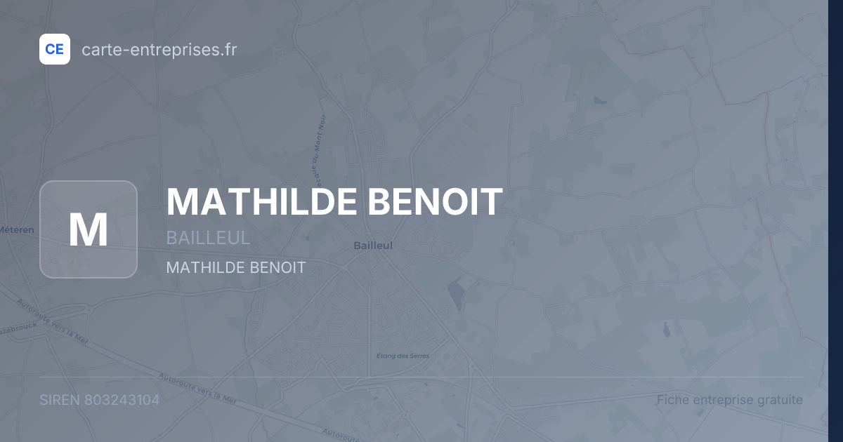 MATHILDE BENOIT — 803243104 — fiche entreprise