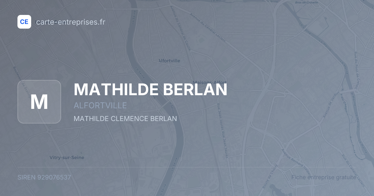 MATHILDE BERLAN — 929076537 — fiche entreprise