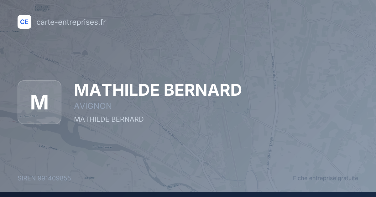 MATHILDE BERNARD — 991409855 — fiche entreprise