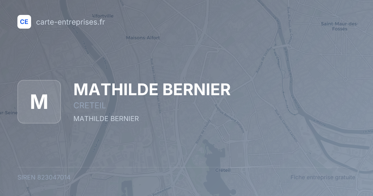 MATHILDE BERNIER — 823047014 — fiche entreprise