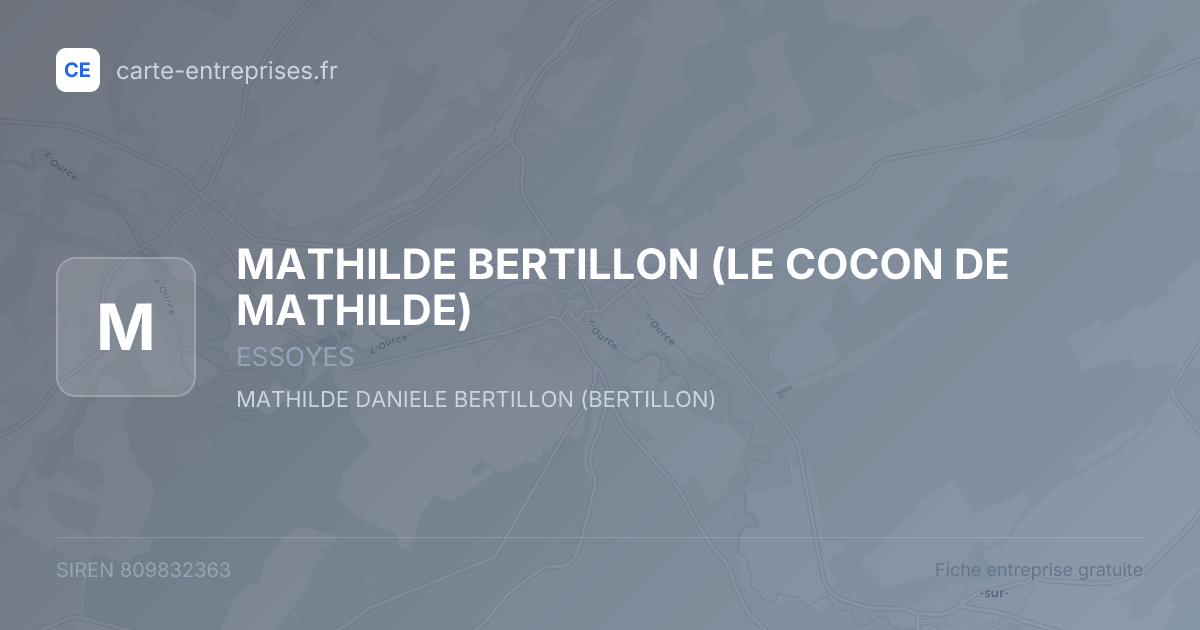MATHILDE BERTILLON (LE COCON DE MATHILDE) — 809832363 — fiche entreprise