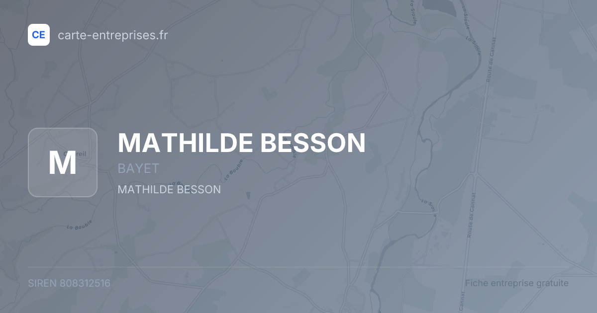MATHILDE BESSON — 808312516 — fiche entreprise