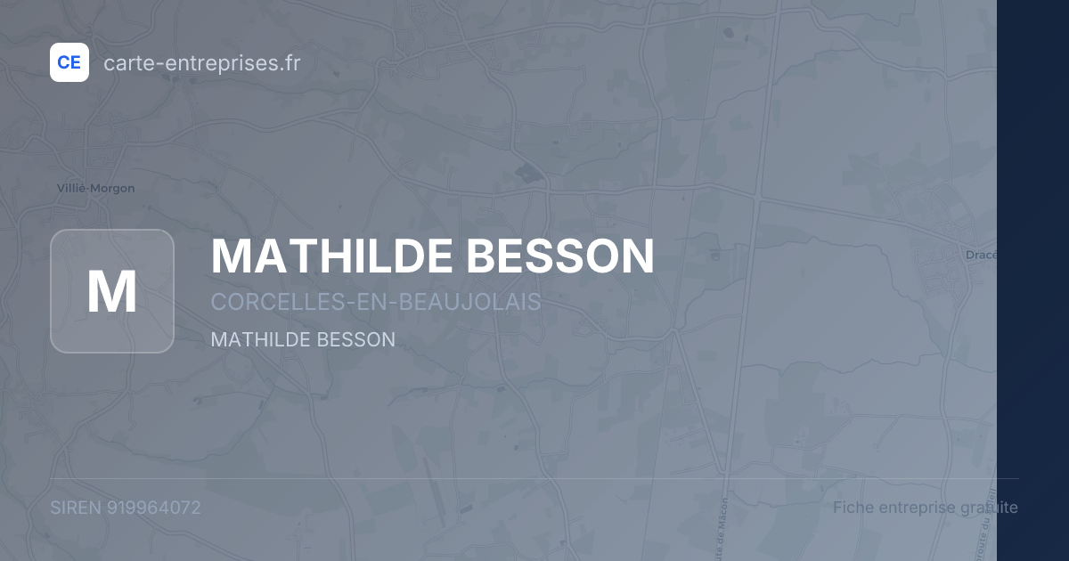 MATHILDE BESSON — 919964072 — fiche entreprise