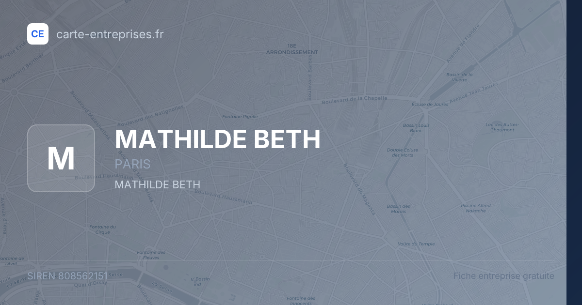 MATHILDE BETH — 808562151 — fiche entreprise