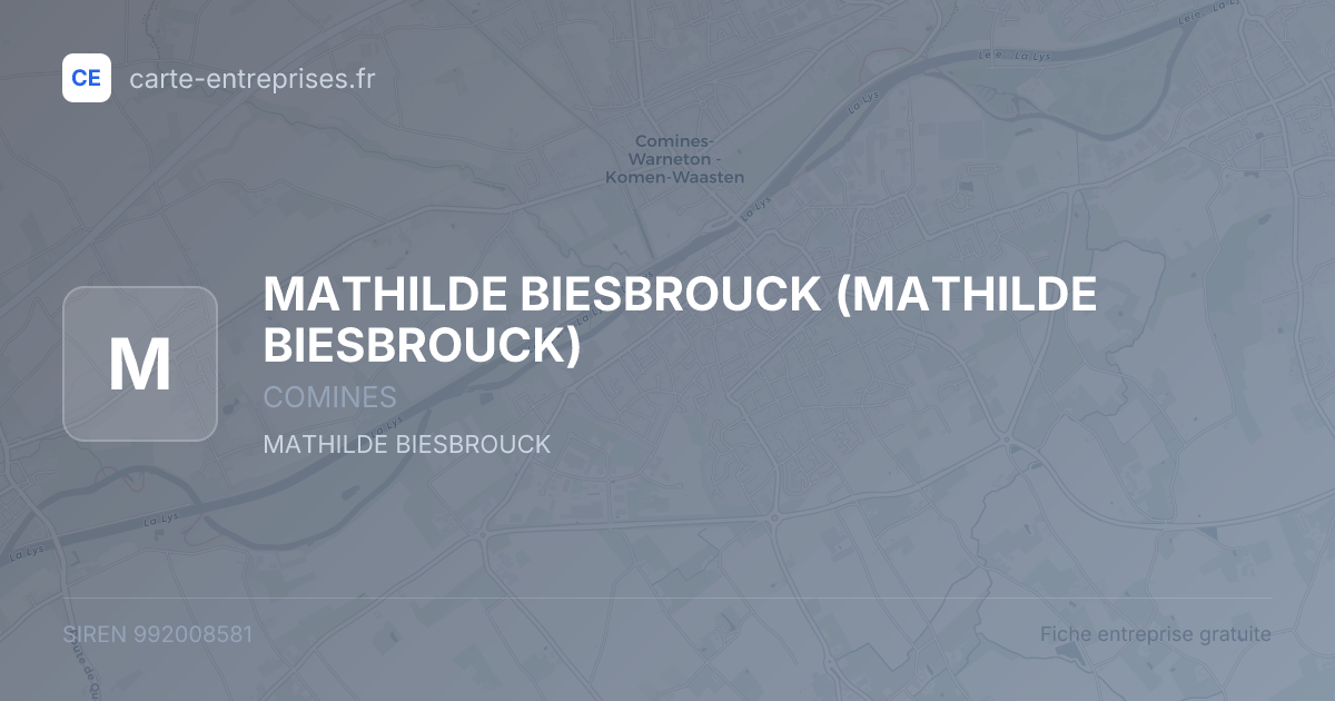 MATHILDE BIESBROUCK — 992008581 — fiche entreprise