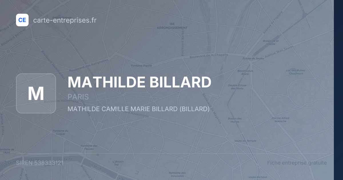 MATHILDE BILLARD — 538333121 — fiche entreprise