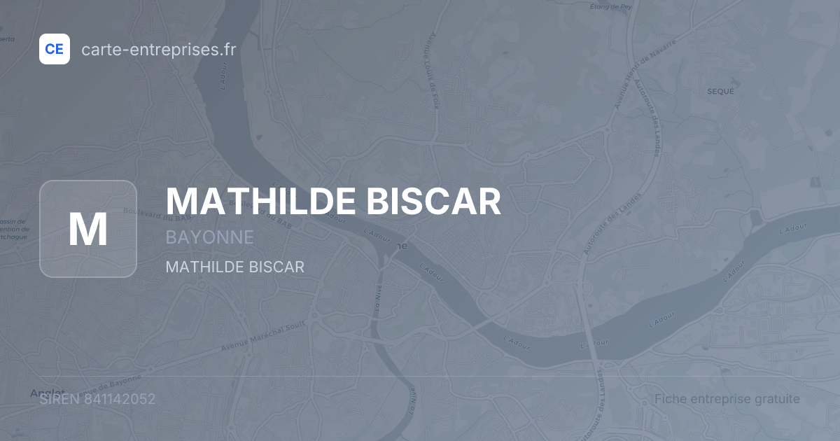 MATHILDE BISCAR — 841142052 — fiche entreprise