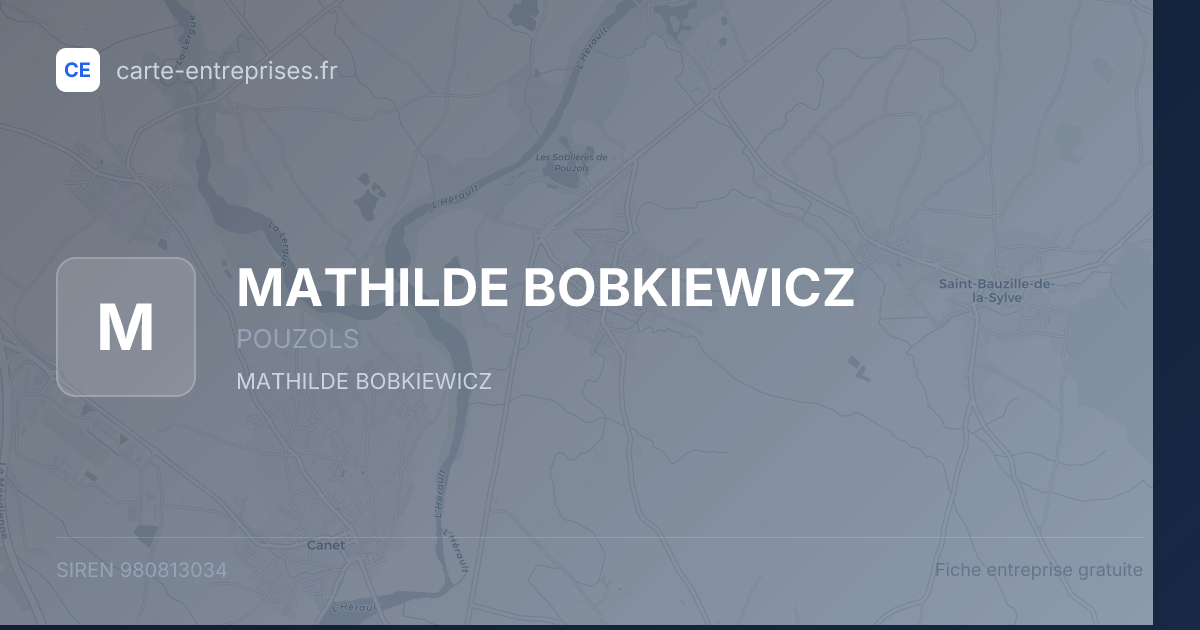 MATHILDE BOBKIEWICZ — 980813034 — fiche entreprise