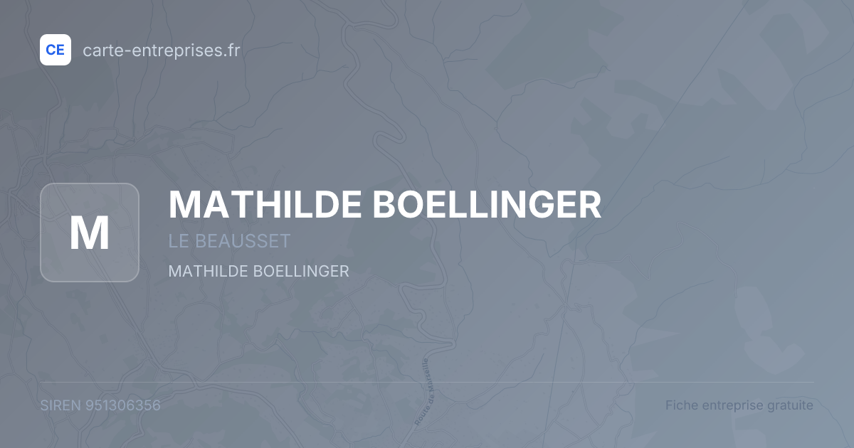 MATHILDE BOELLINGER — 951306356 — fiche entreprise