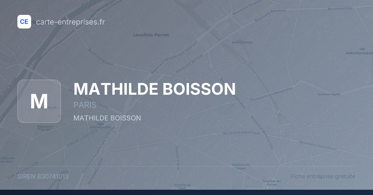 MATHILDE BOISSON — 830741013 — fiche entreprise