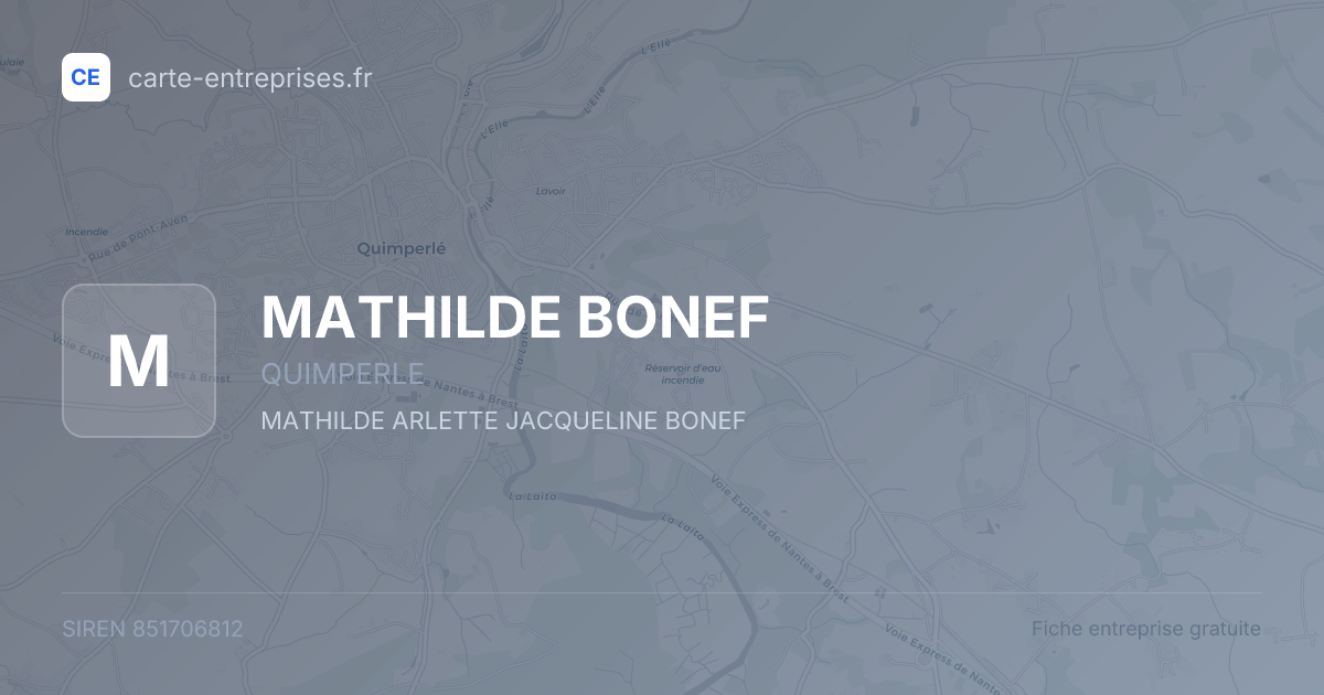 MATHILDE BONEF — 851706812 — fiche entreprise