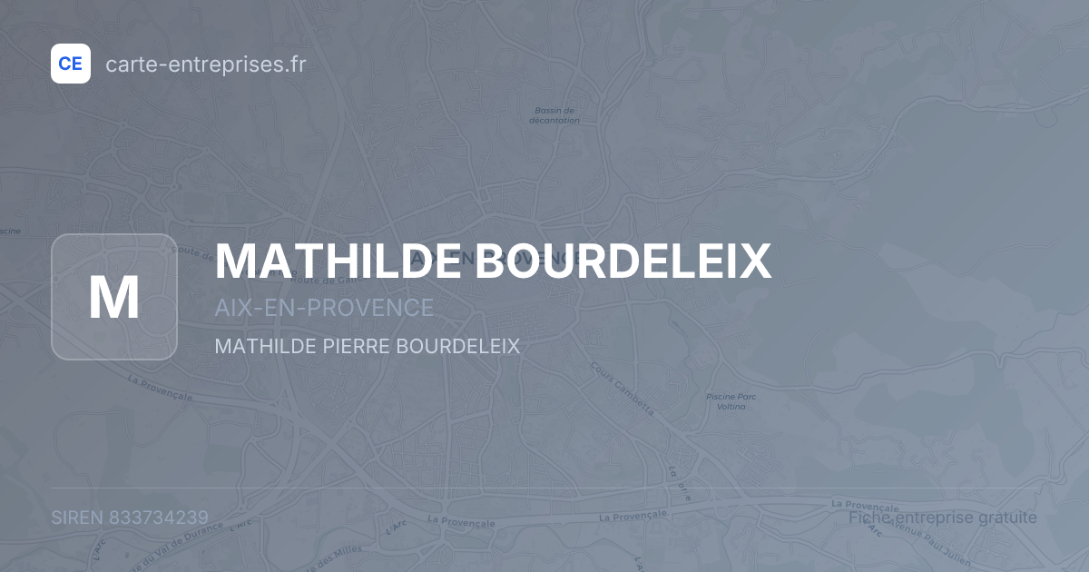 MATHILDE BOURDELEIX — 833734239 — fiche entreprise