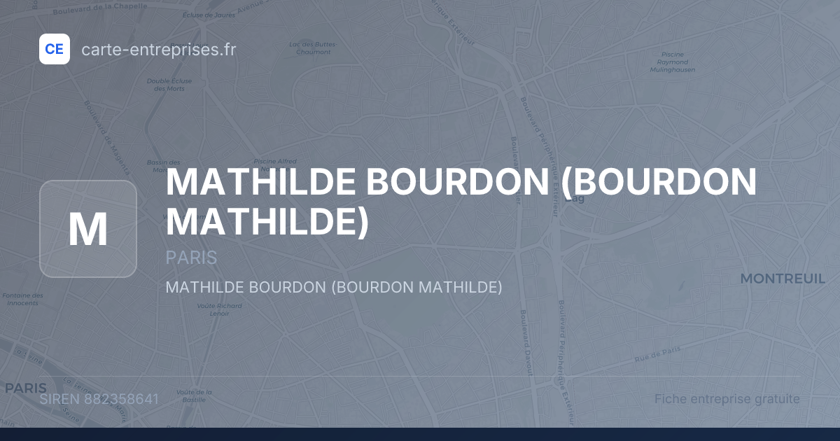 MATHILDE BOURDON (BOURDON MATHILDE) — 882358641 — fiche entreprise