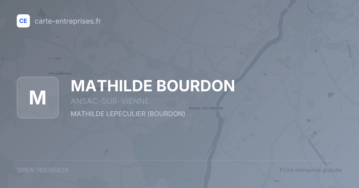 MATHILDE BOURDON — 789265626 — fiche entreprise