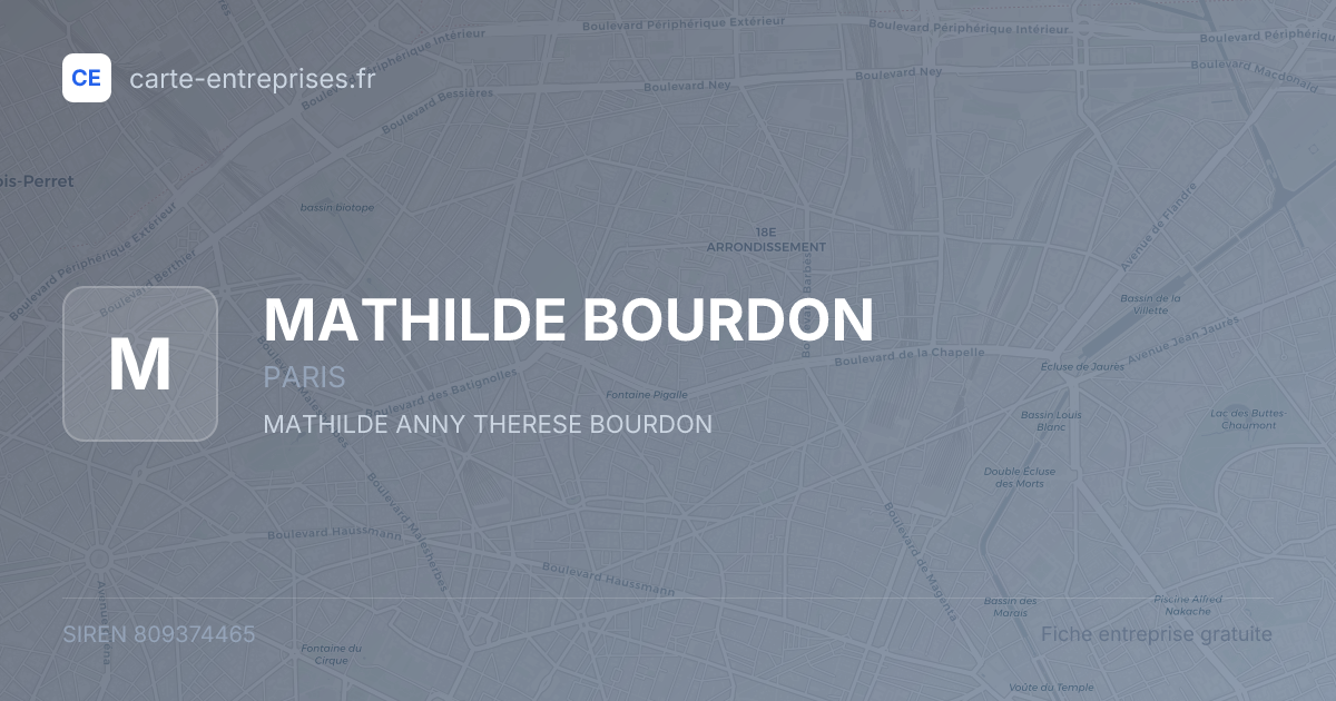 MATHILDE BOURDON — 809374465 — fiche entreprise