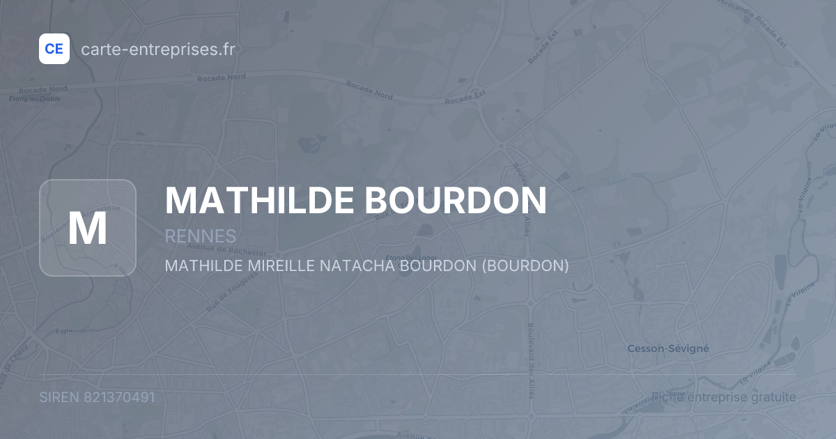 MATHILDE BOURDON — 821370491 — fiche entreprise