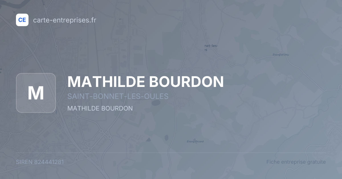MATHILDE BOURDON — 824441281 — fiche entreprise