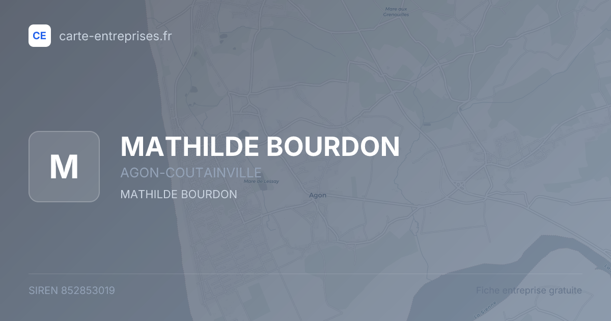 MATHILDE BOURDON — 852853019 — fiche entreprise