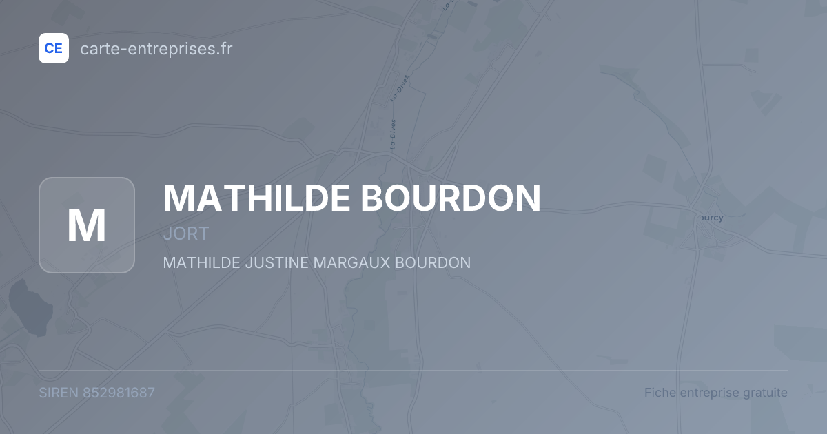 MATHILDE BOURDON — 852981687 — fiche entreprise