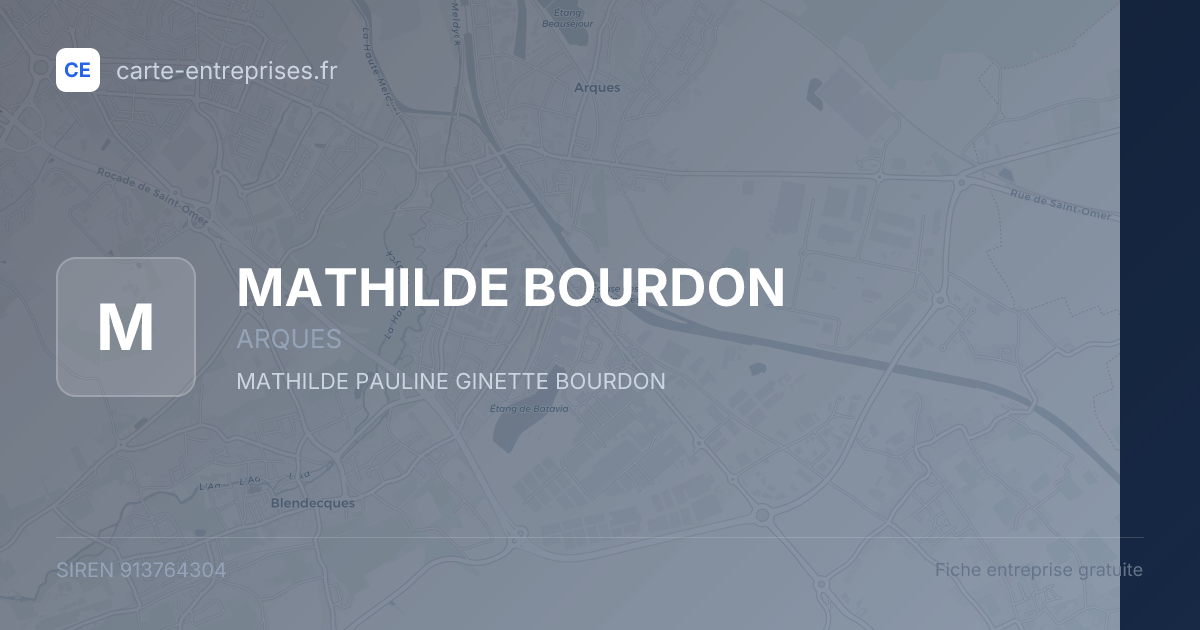 MATHILDE BOURDON — 913764304 — fiche entreprise