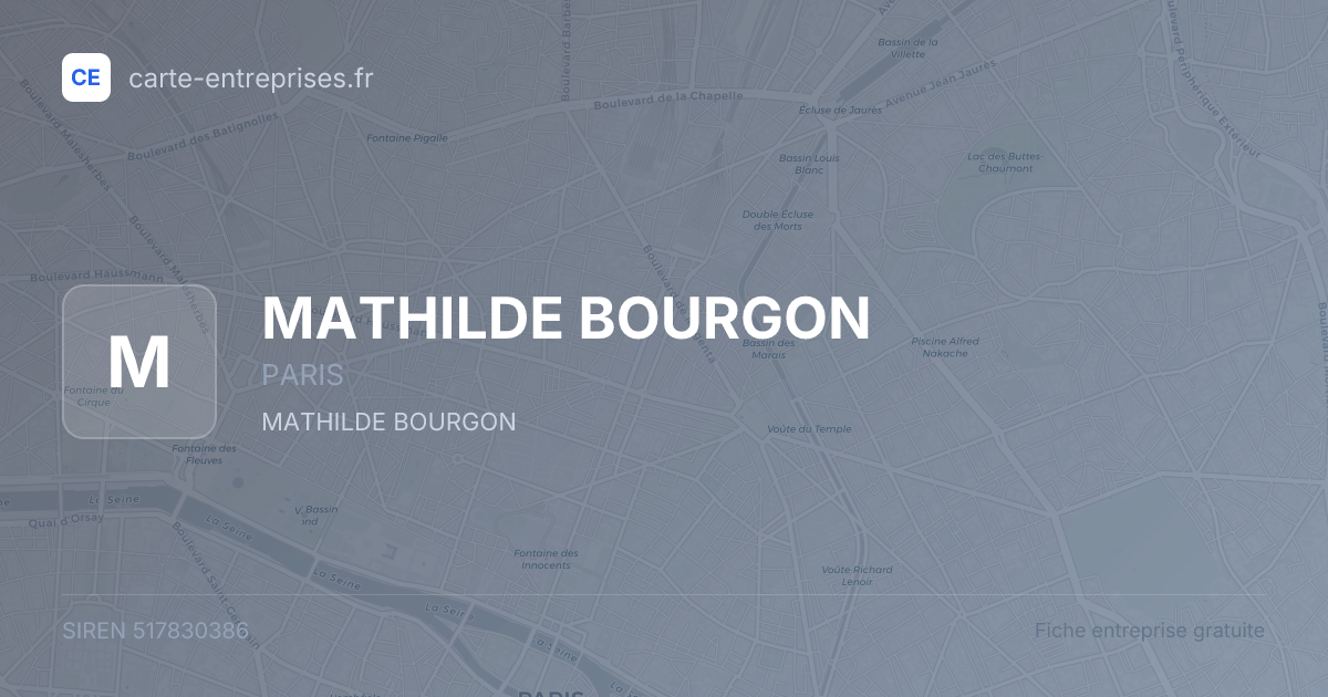 MATHILDE BOURGON — 517830386 — fiche entreprise