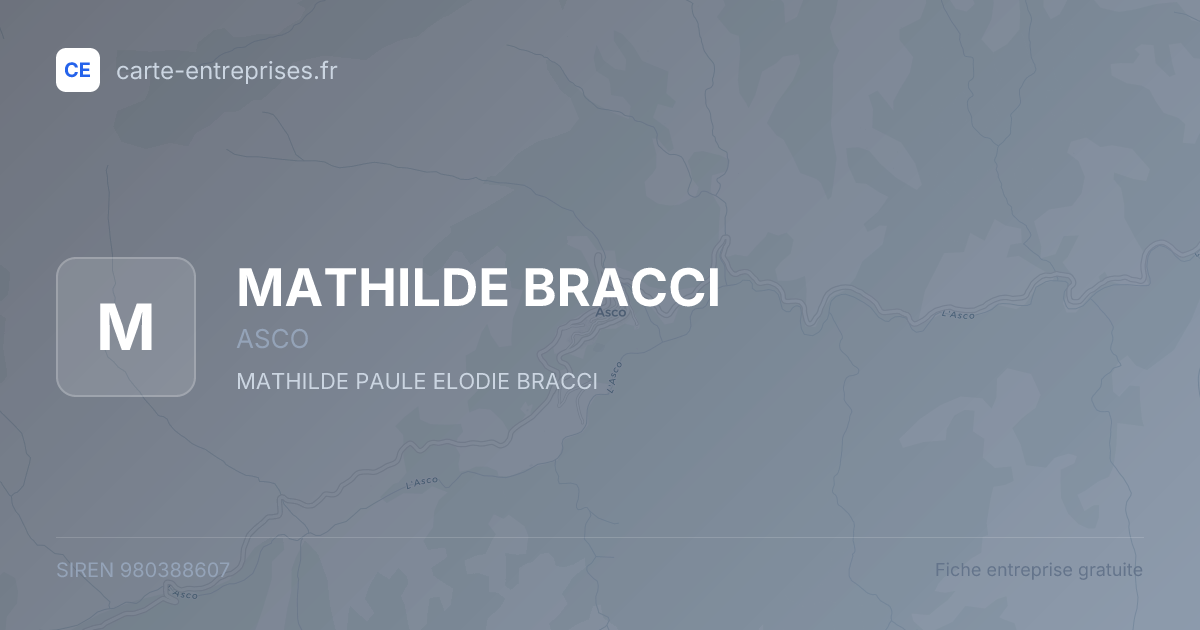 MATHILDE BRACCI — 980388607 — fiche entreprise