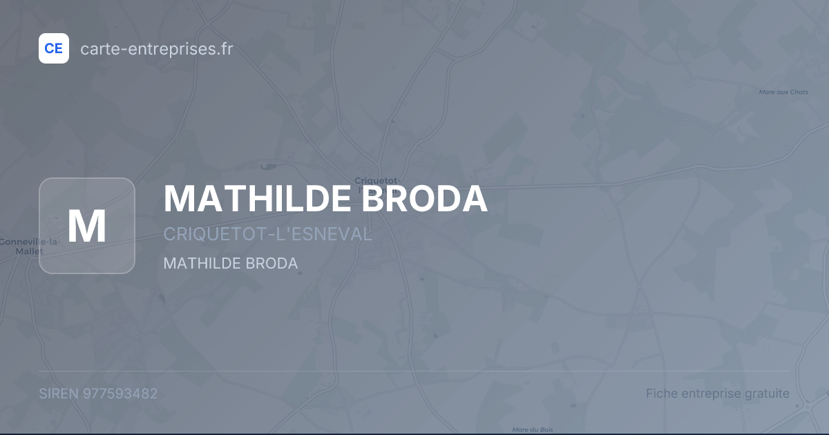 MATHILDE BRODA — 977593482 — fiche entreprise