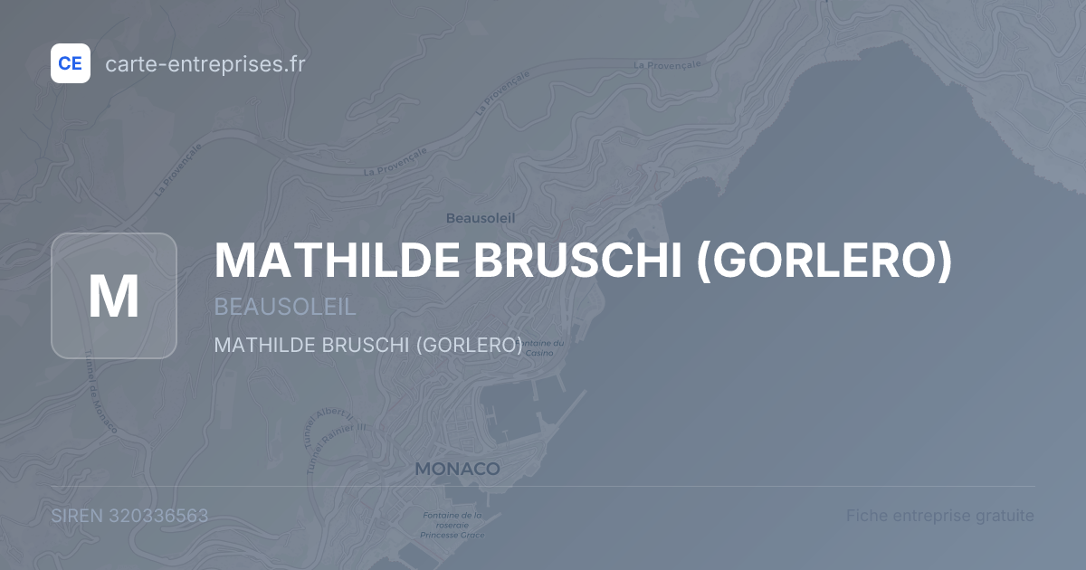 MATHILDE BRUSCHI (GORLERO) — 320336563 — fiche entreprise