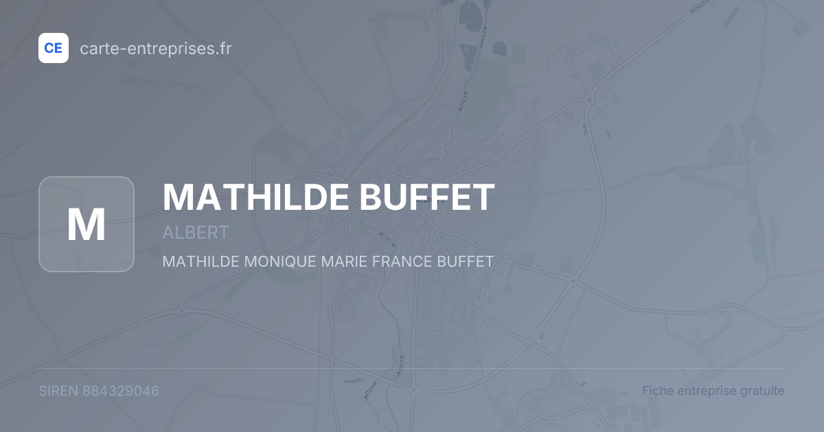 MATHILDE BUFFET — 884329046 — fiche entreprise