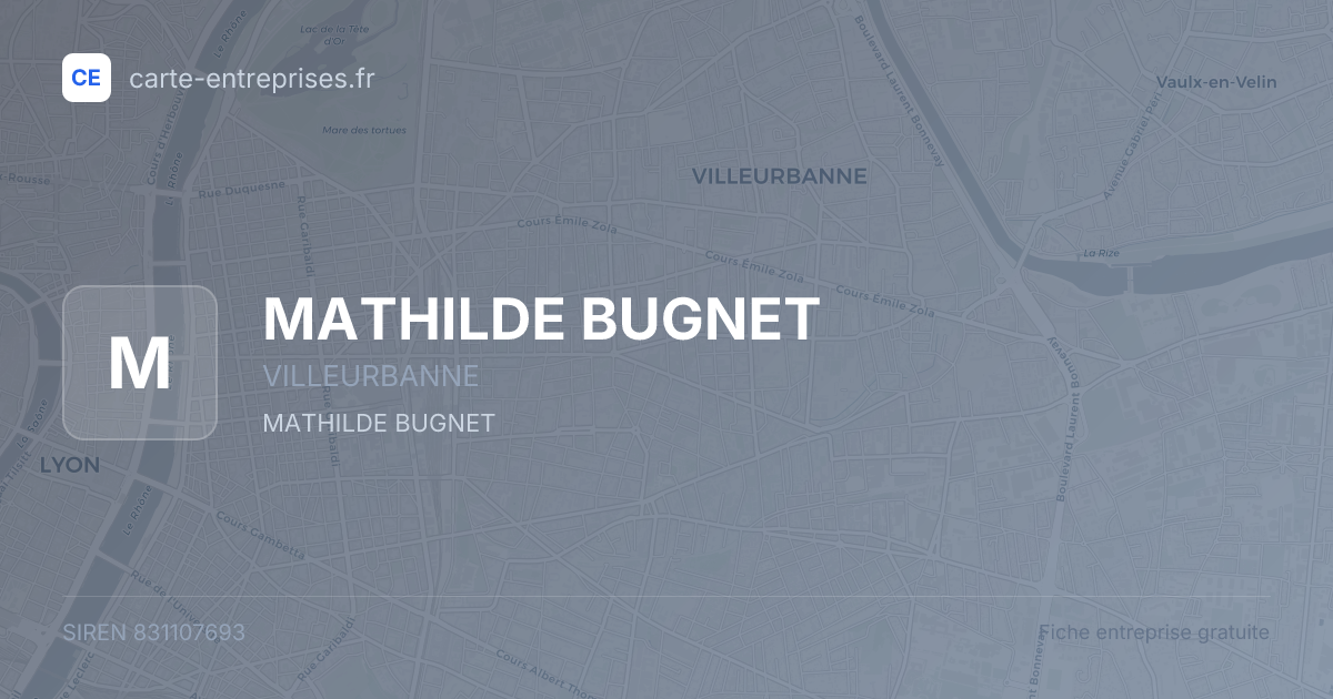 MATHILDE BUGNET — 831107693 — fiche entreprise