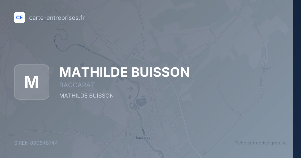 MATHILDE BUISSON — 890648744 — fiche entreprise