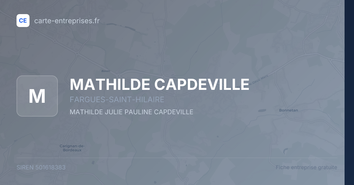 MATHILDE CAPDEVILLE — 501618383 — fiche entreprise