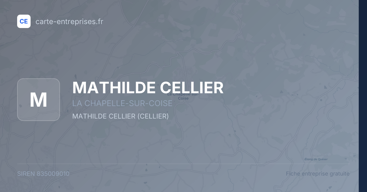 MATHILDE CELLIER — 835009010 — fiche entreprise