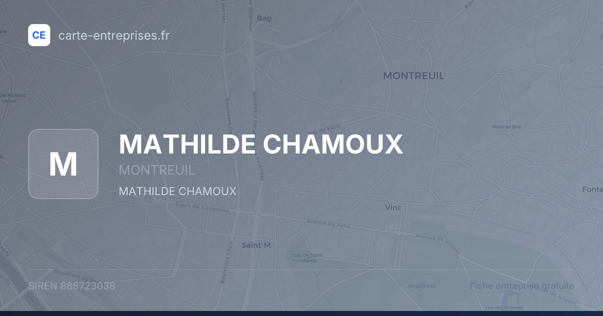 MATHILDE CHAMOUX — 888723038 — fiche entreprise