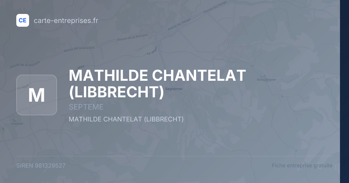 MATHILDE CHANTELAT (LIBBRECHT) — 981329527 — fiche entreprise
