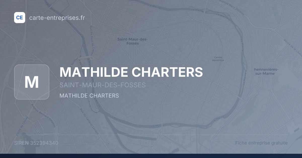 MATHILDE CHARTERS — 352394340 — fiche entreprise