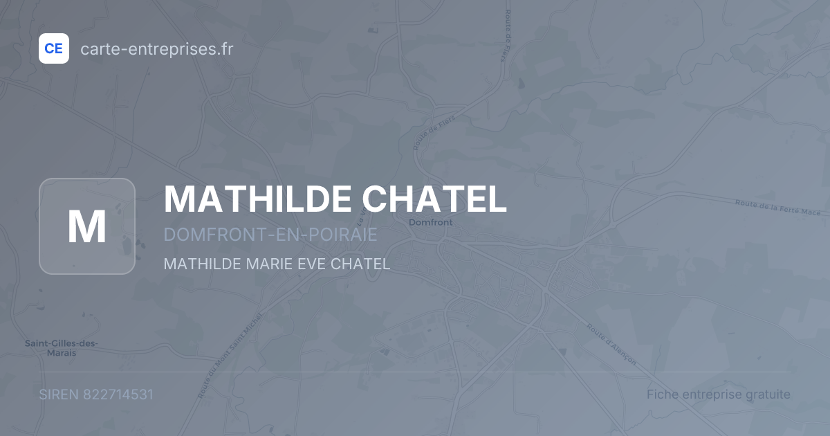 MATHILDE CHATEL — 822714531 — fiche entreprise